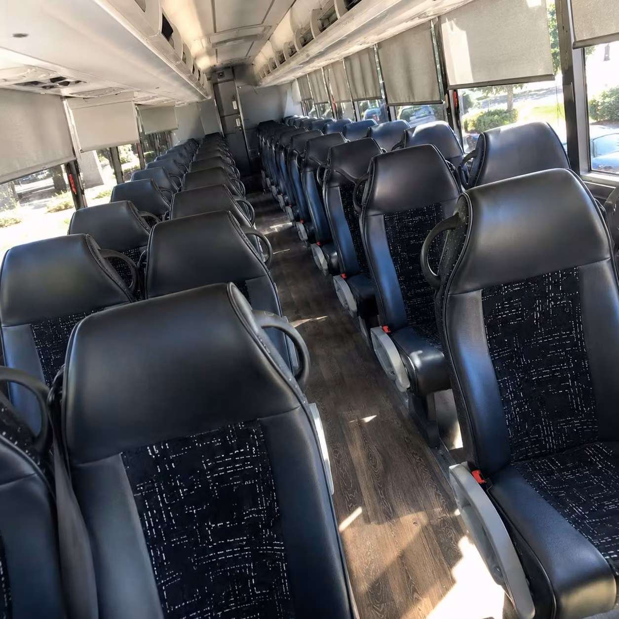 akron charter bus interior