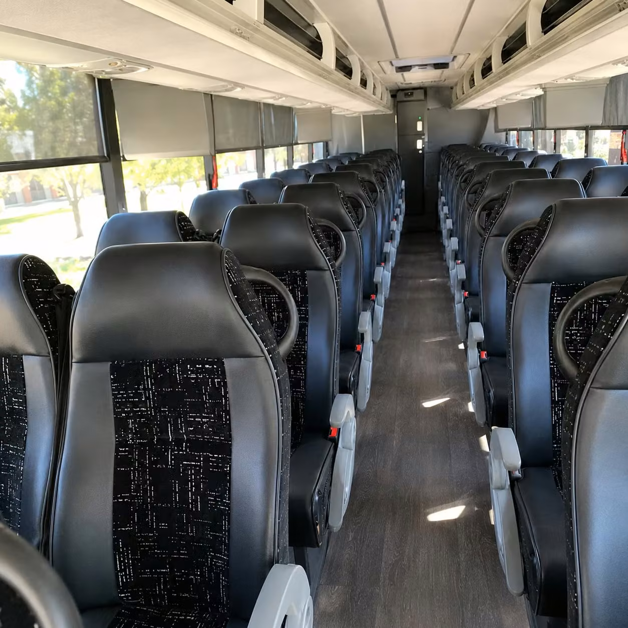 akron charter bus rental interior